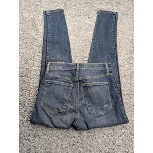 Banana Republic Jeans Womens 25 Blue High Rise Skinny Distressed Stretch Denim
